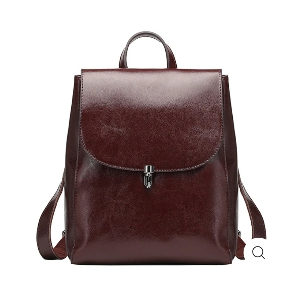 Heshe casual leather backpack